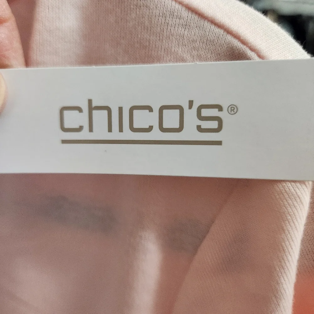 NWT Chico's Bella‎ Top Basic Knit Short Sleeve T-Shirt Whisper Pink (1/ M) #648 - Picture 11 of 11